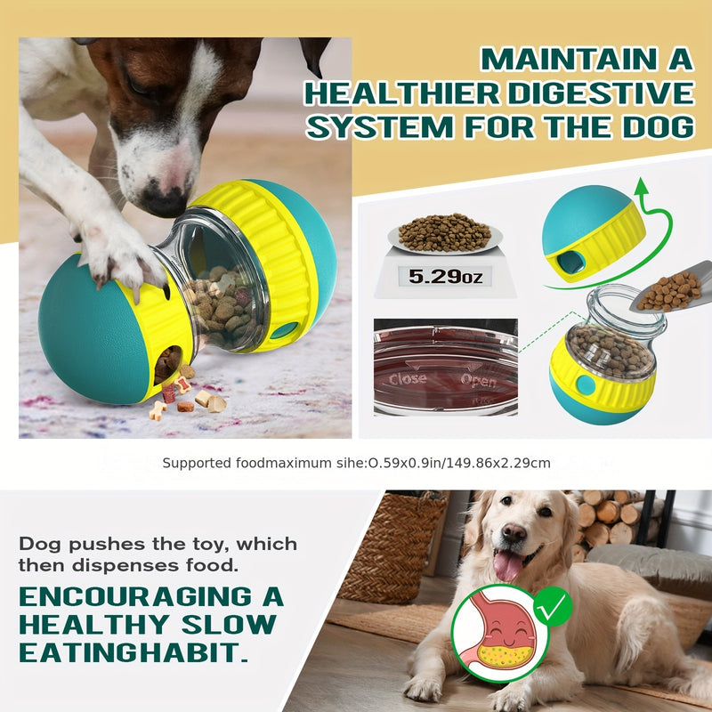 Brinquedo durável e interativo para cães, dispensador de guloseimas - quebra-cabeça de alimentação lenta para todas as raças, bola de mastigação para saúde bucal