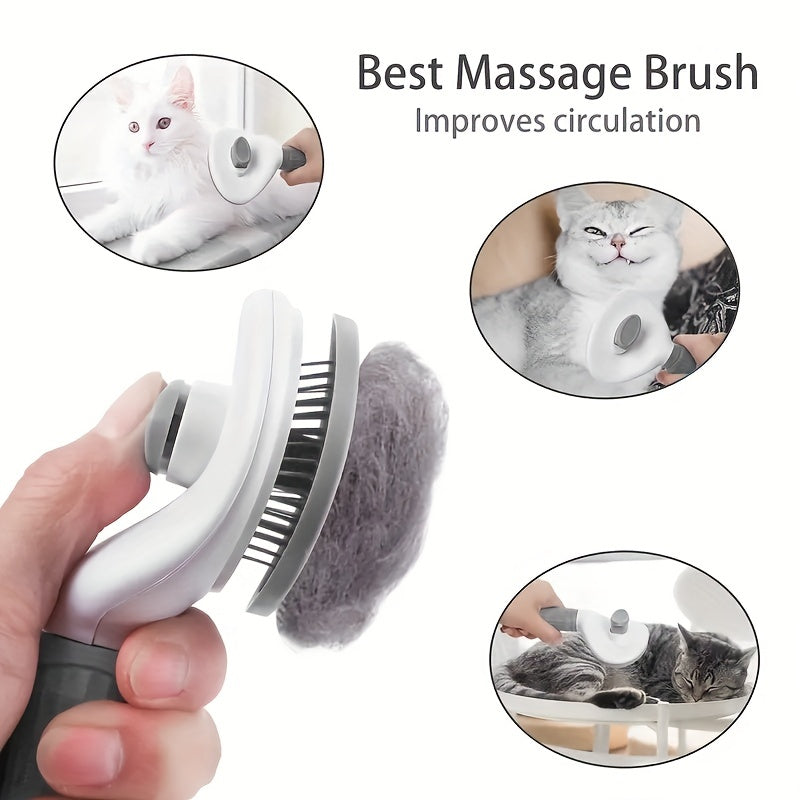 Remova pelos de animais de estimação sem esforço com a escova Slicker de um clique - perfeita para cães e gatos