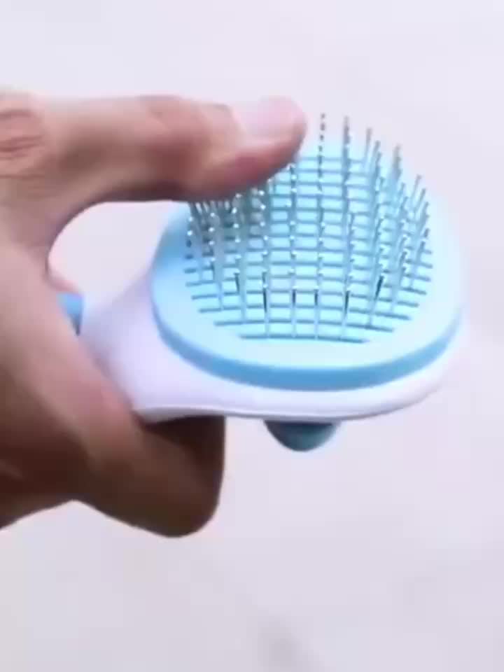 Remova pelos de animais de estimação sem esforço com a escova Slicker de um clique - perfeita para cães e gatos