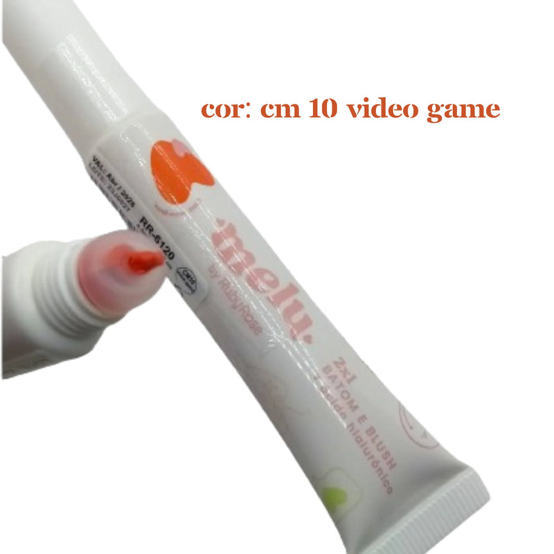 Batom E Blush 2 Em 1 Melu By Ruby Rose Com Ácido Hialurônico Funcional 2 Produtos  em 1