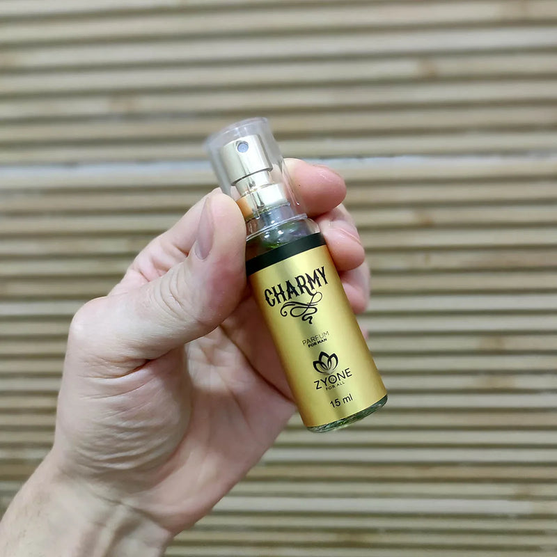 Perfume Masculino Zyone Charmy 15ML Eau de Parfum Edp Pocket de Bolso Para Viagem