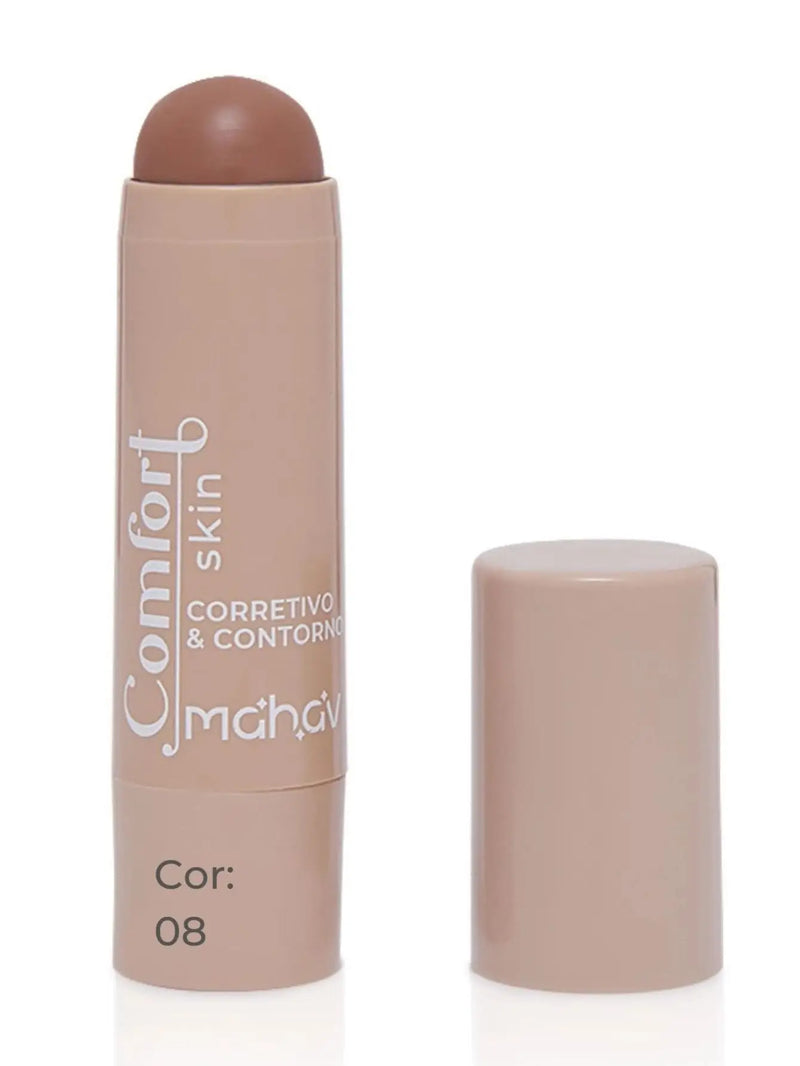 Corretivo e Contorno Cremoso em Stick Bastão Comfort Skin Mahav 6,5g