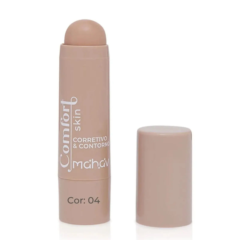 Corretivo e Contorno Cremoso em Stick Bastão Comfort Skin Mahav 6,5g