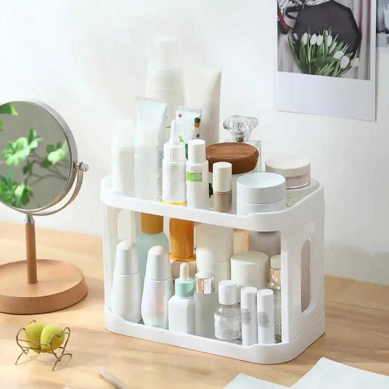 Mini Prateleira Organizadora De Mesa Cosméticos Multifuncional Armazenamento Maquiagem Acessórios Higiene Beleza Frascos e Potes