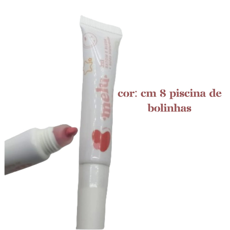 Batom E Blush 2 Em 1 Melu By Ruby Rose Com Ácido Hialurônico Funcional 2 Produtos  em 1
