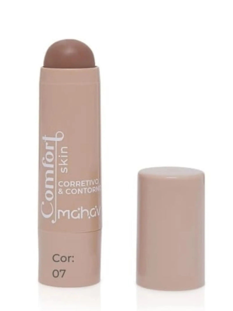 Corretivo e Contorno Cremoso em Stick Bastão Comfort Skin Mahav 6,5g