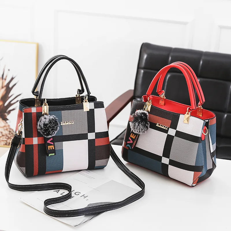 Yogodlns nova bolsa de luxo feminina costura selvagem mensageiro sacos designer marca xadrez bolsa ombro feminino senhoras totes