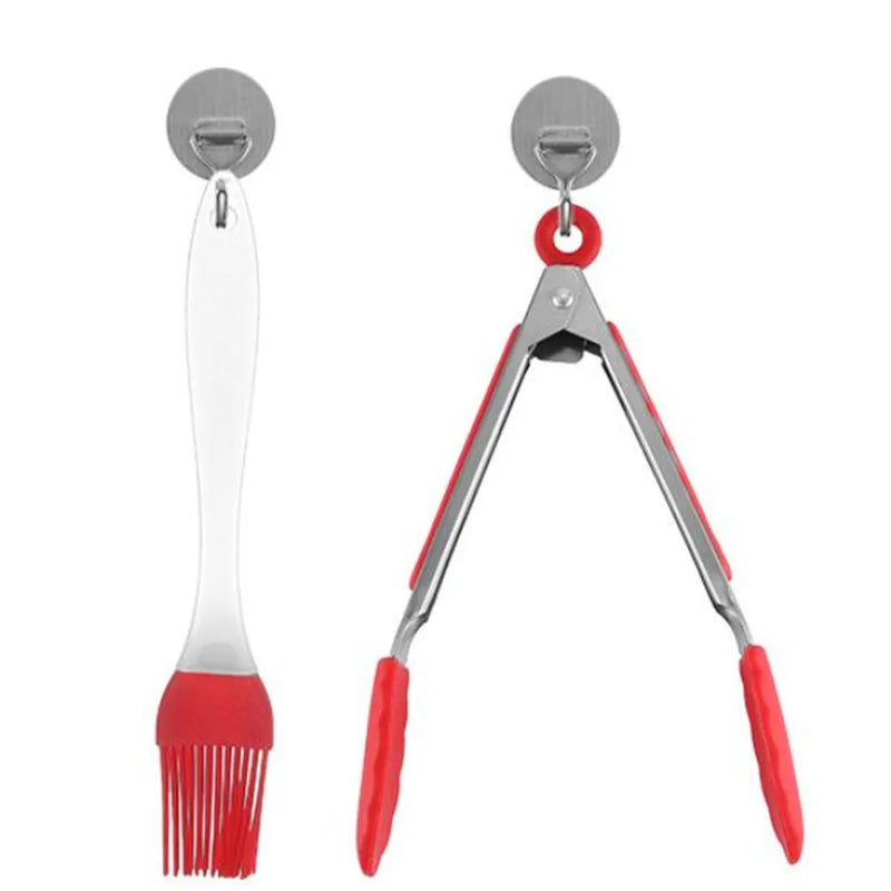 1pc/2 pçs cozinha tong & escova de óleo panelas utensílios de grau alimentício silicone cozinhar tong braçadeira cozinha casa salada servindo ferramenta para churrasco