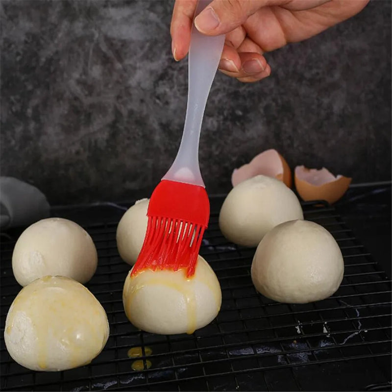 1pc/2 pçs cozinha tong & escova de óleo panelas utensílios de grau alimentício silicone cozinhar tong braçadeira cozinha casa salada servindo ferramenta para churrasco