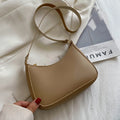 Bolsa de axilas de couro PU feminina, bolsa Hobos retrô, monocromática, casual, moda, nova, 2022