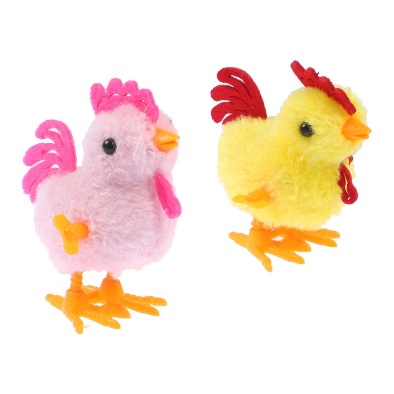 Cute Plush Wind Up Chicken for Kids, Brinquedo educativo, Clockwork, Jumping, Walking Chicks Toys, Baby Gifts
