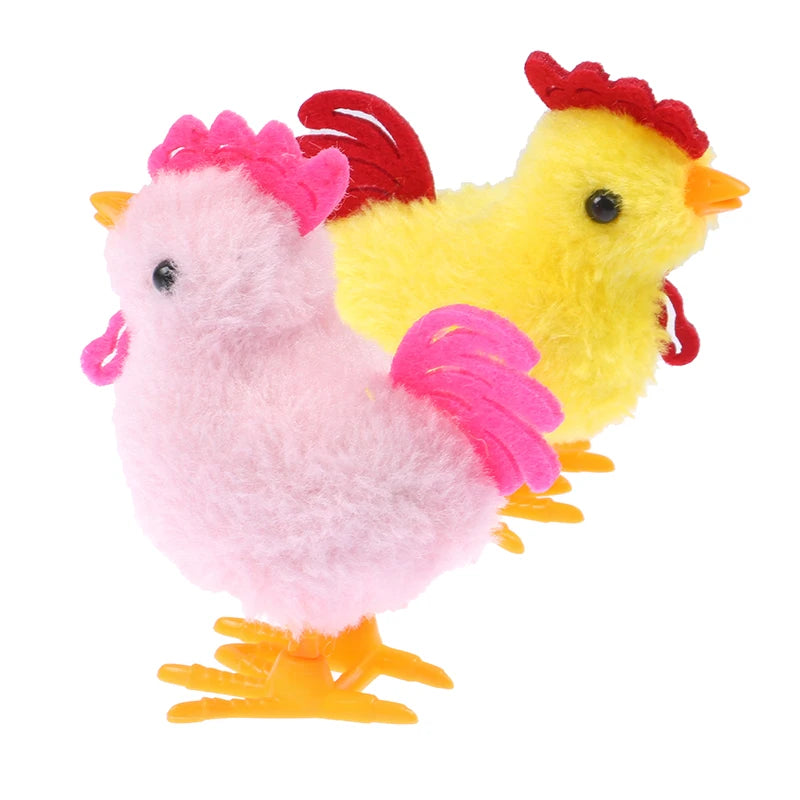 Cute Plush Wind Up Chicken for Kids, Brinquedo educativo, Clockwork, Jumping, Walking Chicks Toys, Baby Gifts