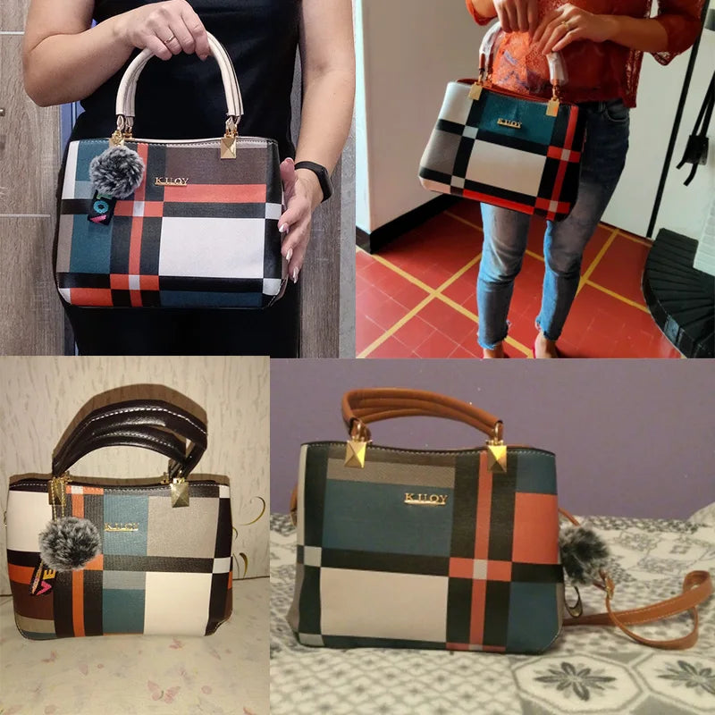 Yogodlns nova bolsa de luxo feminina costura selvagem mensageiro sacos designer marca xadrez bolsa ombro feminino senhoras totes