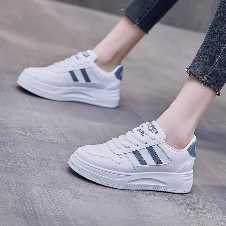 Calçado esportivo casual resistente ao desgaste para mulheres, tênis feminino respirável, sapatos brancos simples para senhora, novo, 2024