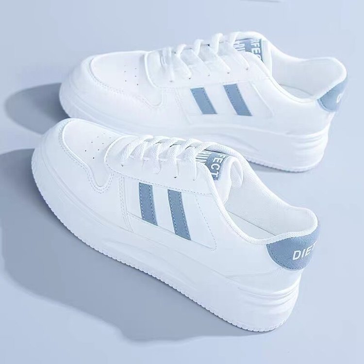 Calçado esportivo casual resistente ao desgaste para mulheres, tênis feminino respirável, sapatos brancos simples para senhora, novo, 2024