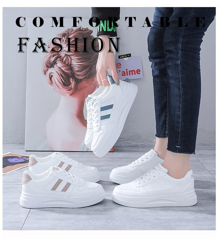 Calçado esportivo casual resistente ao desgaste para mulheres, tênis feminino respirável, sapatos brancos simples para senhora, novo, 2024