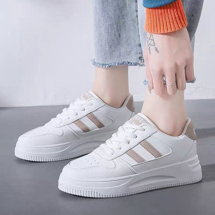 Calçado esportivo casual resistente ao desgaste para mulheres, tênis feminino respirável, sapatos brancos simples para senhora, novo, 2024