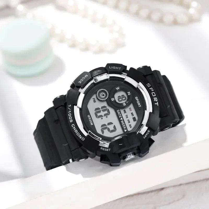 Yikaze moda esportes relógios das mulheres dos homens relógio digital à prova dwaterproof água luminosa despertador relógio de pulso eletrônico para crianças