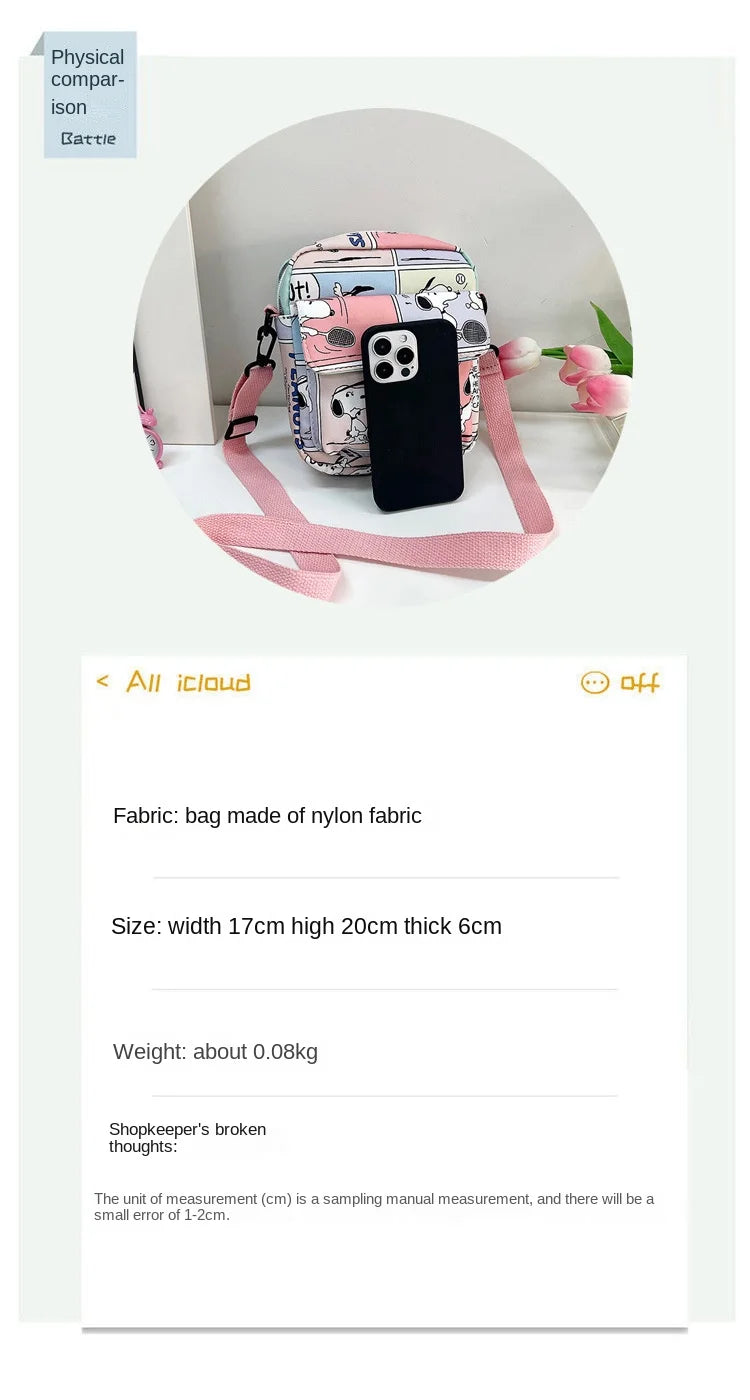 Bolsa crossbody dos desenhos animados para mulheres, bolsas crossbody criativas, bolsas diagonais de ombro nevado, novo, 2020, 2024