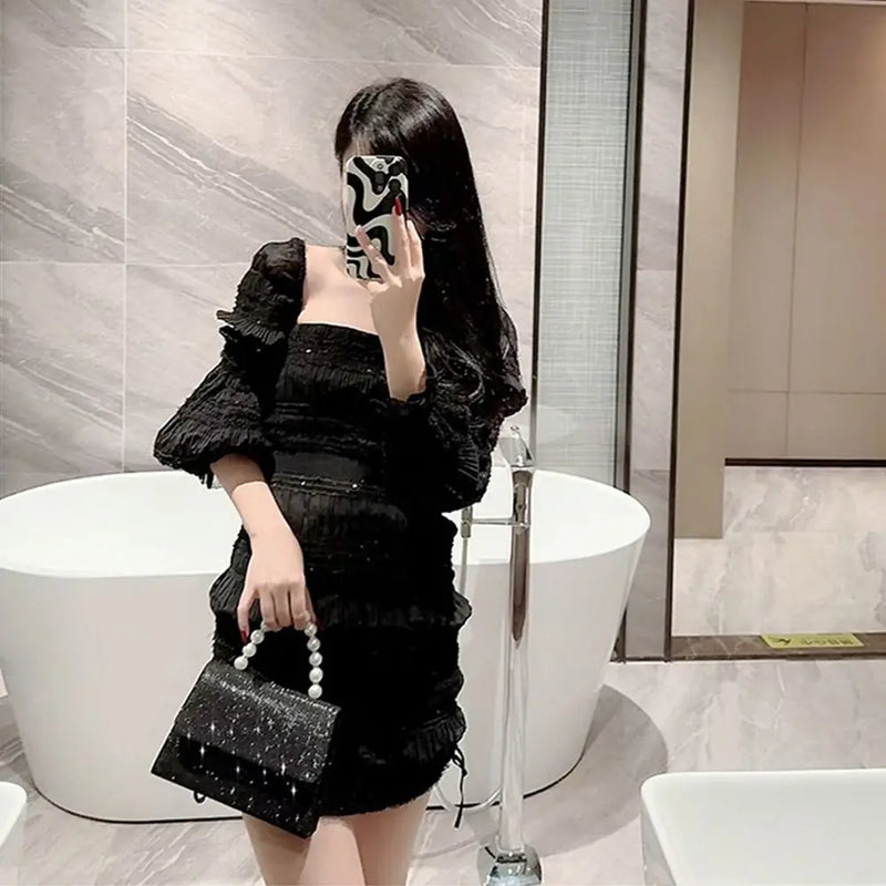 Bolsas de ombro de corrente pérola para mulheres, bolsa dourada, seda brilhante, bolsa de noite elegante, embreagem de banquete, bolsa feminina, luxo