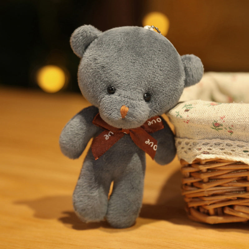 Nova cor urso de pelúcia bonecas 12cm animais de pelúcia macios urso brinquedo de pelúcia pendente bonito menina chaveiro casamento crianças presentes de festa