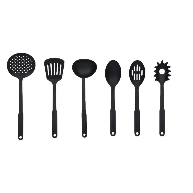 Utensílios de cozinha antiaderentes resistentes ao calor, espátula livre de BPA, colher de filtro, kit de colher com fenda, utensílios de cozinha, 6 peças por conjunto