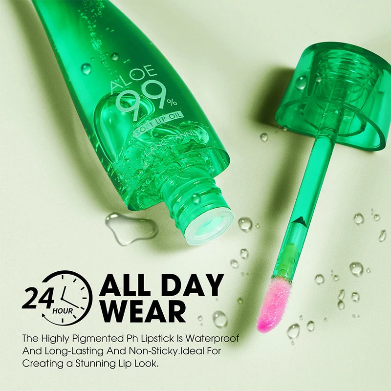 Brilho Labial Hidratante de Longa Duração, Batom Gel Mudando a Cor, Esmalte, Hidratante, Alto Brilho, Óleo Leve, Aloe, Maquiagem Labial