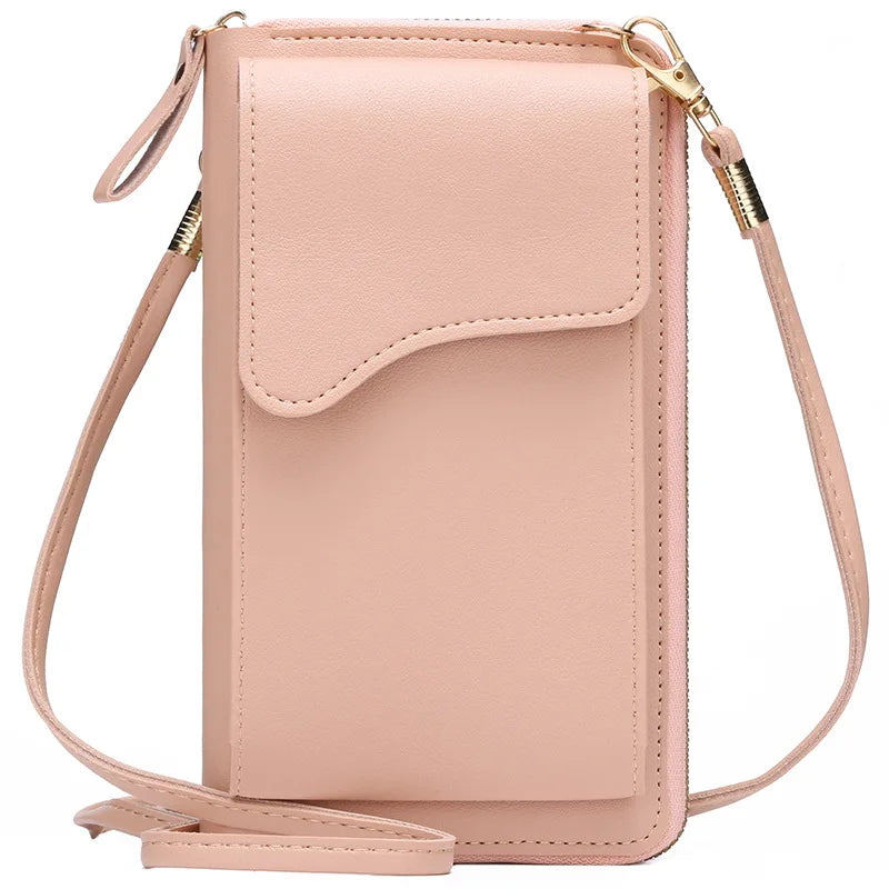 Bolsa feminina pequena de ombro crossbody, couro pu, bolsa de bolso para celular, bolsa para cartão, carteira, bolsa carteiro