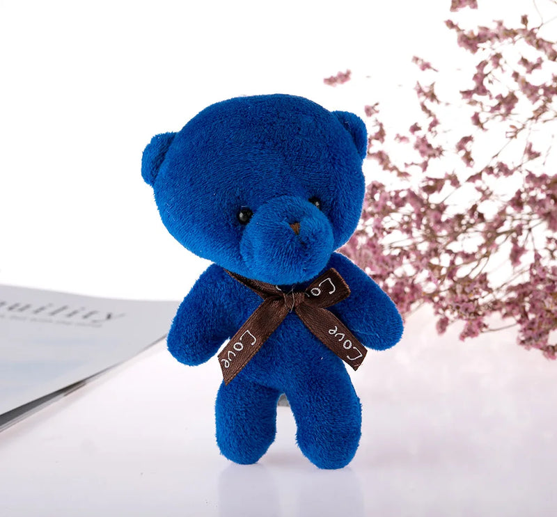 Nova cor urso de pelúcia bonecas 12cm animais de pelúcia macios urso brinquedo de pelúcia pendente bonito menina chaveiro casamento crianças presentes de festa