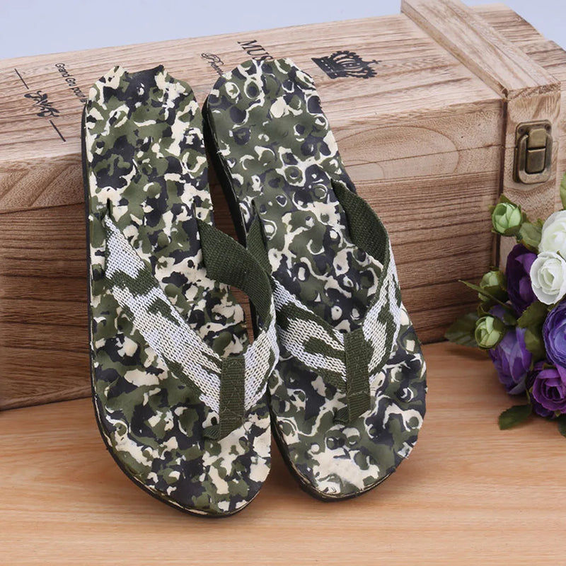 Homens camuflagem flip flops chinelos sapatos sandálias chinelo interior & ao ar livre casual masculino antiderrapante sapatos de praia sapato masculino 40-45