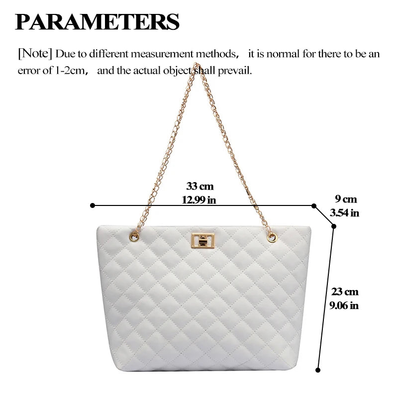 Bolsa de couro PU Diamond Lattice para mulheres, bolsa de ombro axilar de grande capacidade, sacolas de designer, personalidade