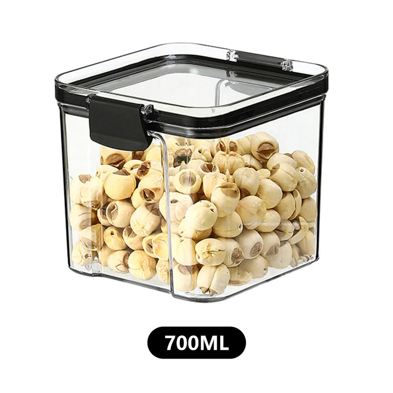 Conjuntos empilháveis de cozinha selada, 460-1800ml, caixa de armazenamento de alimentos de plástico, garrafa de tanque multigrãos, frutas secas, recipientes de armazenamento de chá