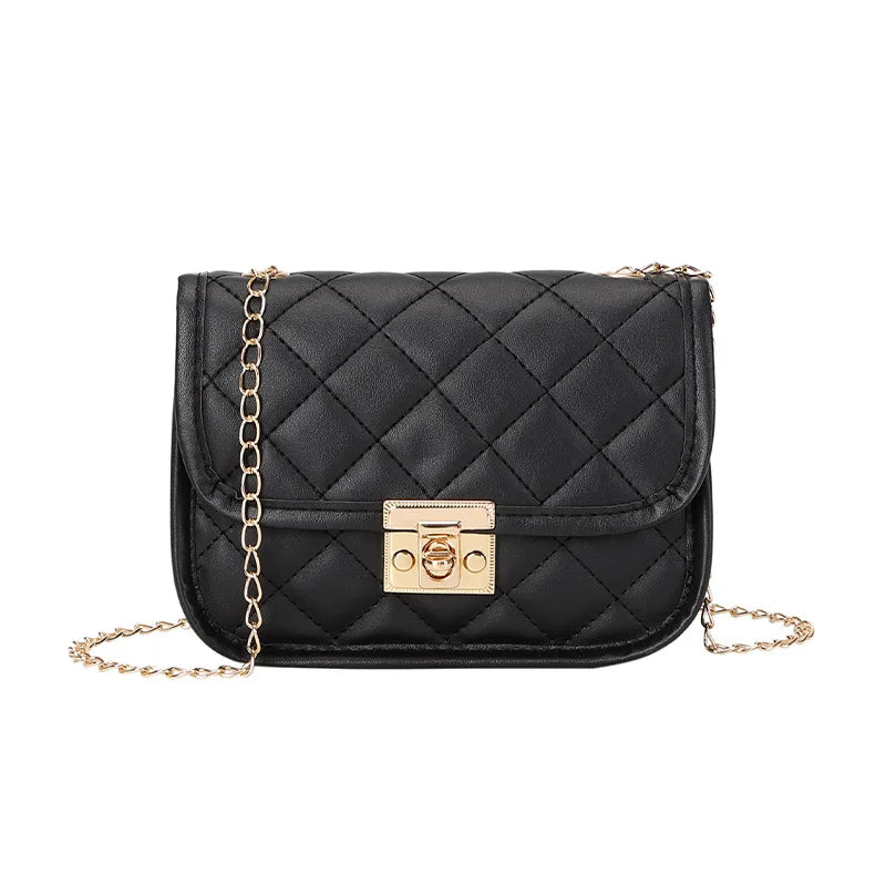 Bolsa bordada quadrada pequena para mulheres, bolsas da moda, bolsa de corrente feminina, nova, 2024