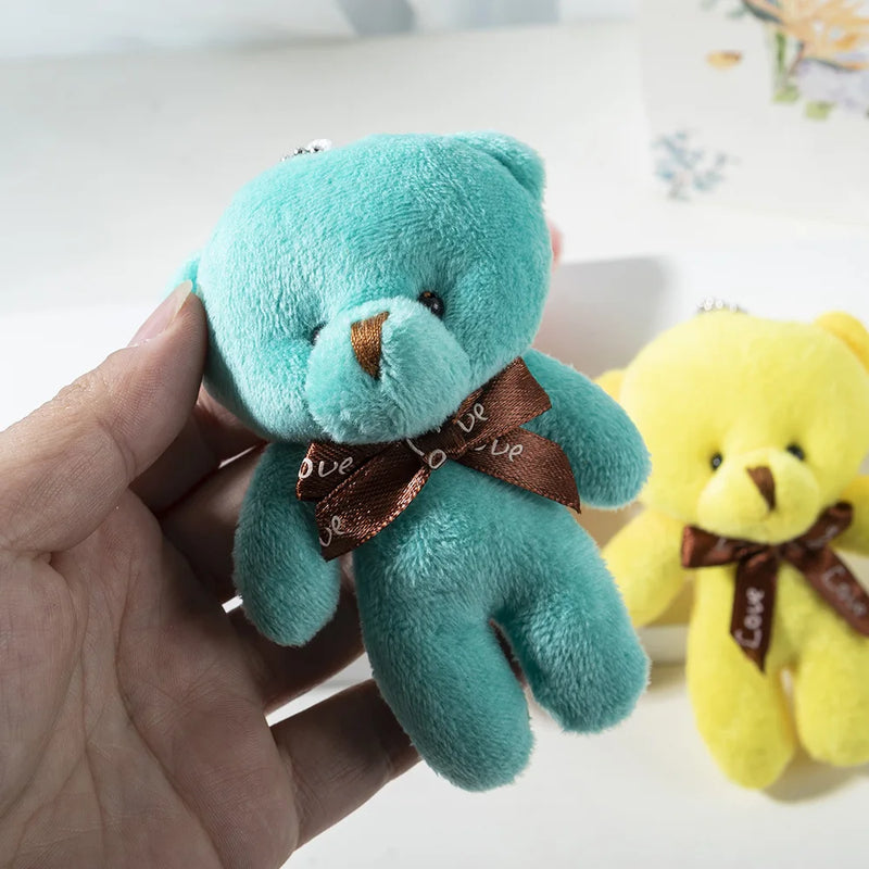 Nova cor urso de pelúcia bonecas 12cm animais de pelúcia macios urso brinquedo de pelúcia pendente bonito menina chaveiro casamento crianças presentes de festa