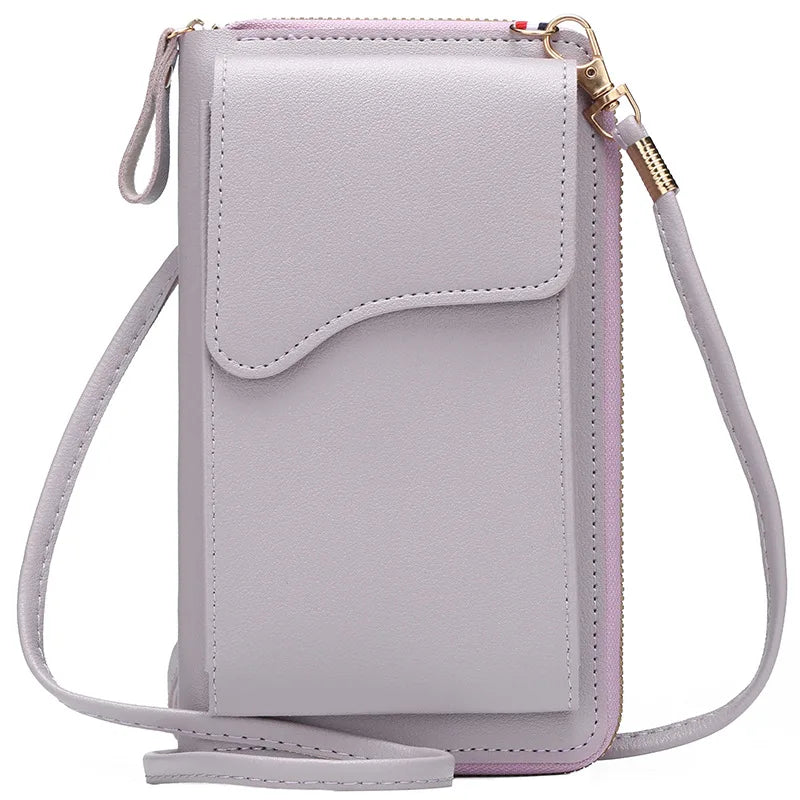 Bolsa feminina pequena de ombro crossbody, couro pu, bolsa de bolso para celular, bolsa para cartão, carteira, bolsa carteiro