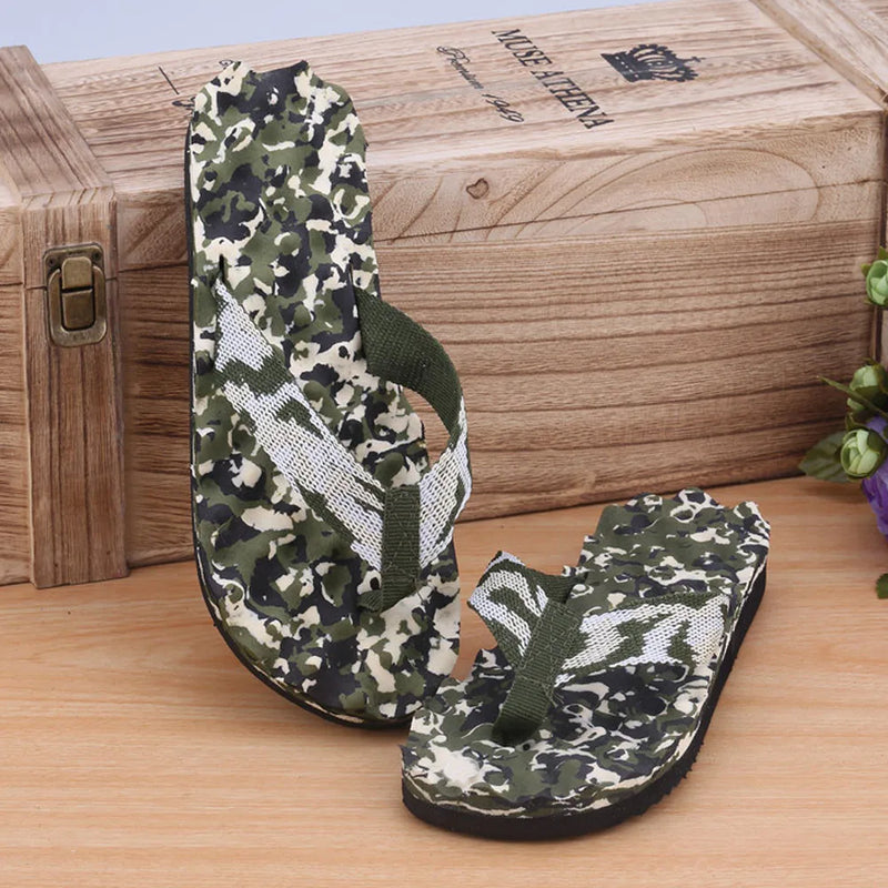 Homens camuflagem flip flops chinelos sapatos sandálias chinelo interior & ao ar livre casual masculino antiderrapante sapatos de praia sapato masculino 40-45