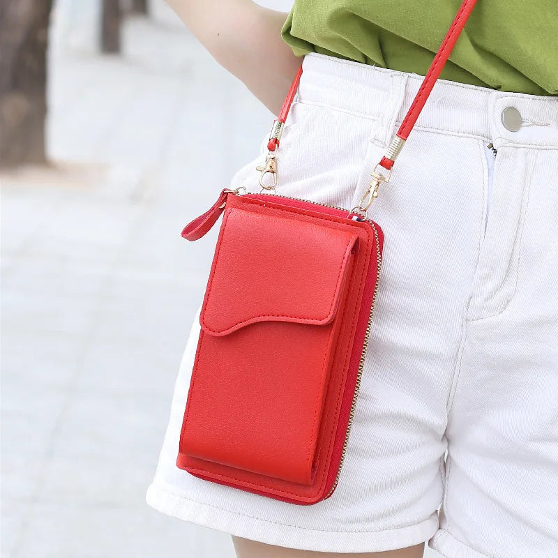 Bolsa feminina pequena de ombro crossbody, couro pu, bolsa de bolso para celular, bolsa para cartão, carteira, bolsa carteiro