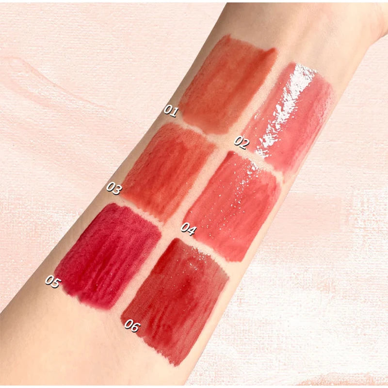 Natural Jelly Lip Gloss Batom Líquido, Hidratante, Fácil Halo-tingimento, Esmalte Impermeável, Não é fácil de tirar, Maquiagem