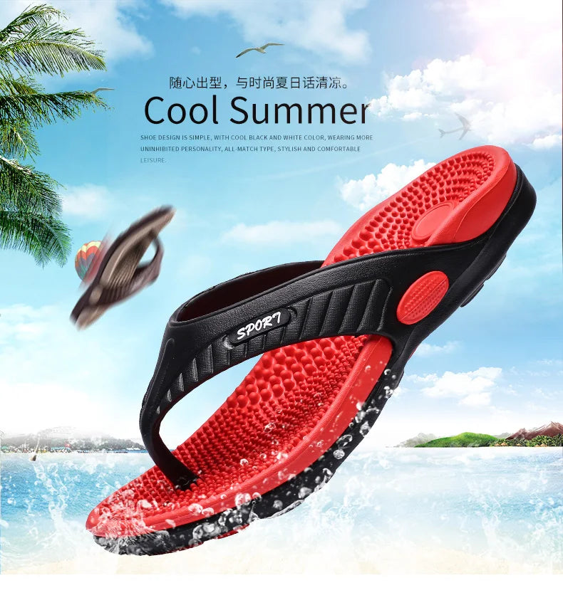 Chinelos de praia chinelos de verão homens sandálias de massagem confortáveis sapatos casuais 2022 moda masculina flip flops calçados de venda quente