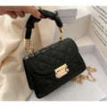 Bolsa Crossbody de couro PU para mulheres Padrão de grade Decoração de fivela Carteira de aba Bolsa de moda Bolsa de alta qualidade