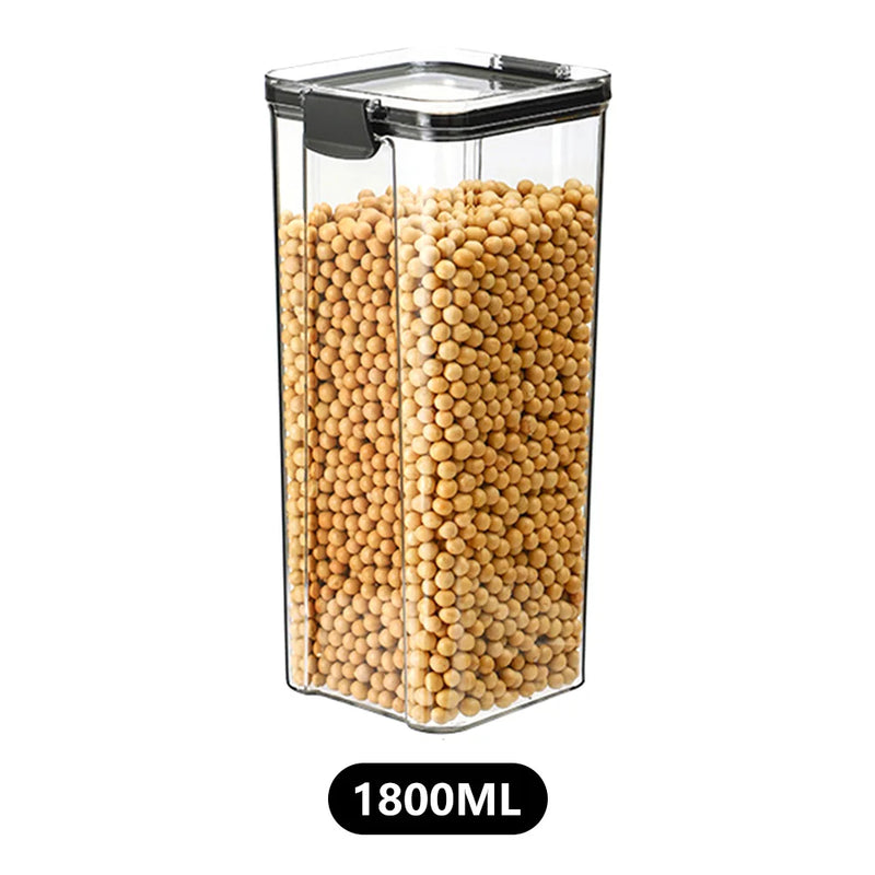 Conjuntos empilháveis de cozinha selada, 460-1800ml, caixa de armazenamento de alimentos de plástico, garrafa de tanque multigrãos, frutas secas, recipientes de armazenamento de chá