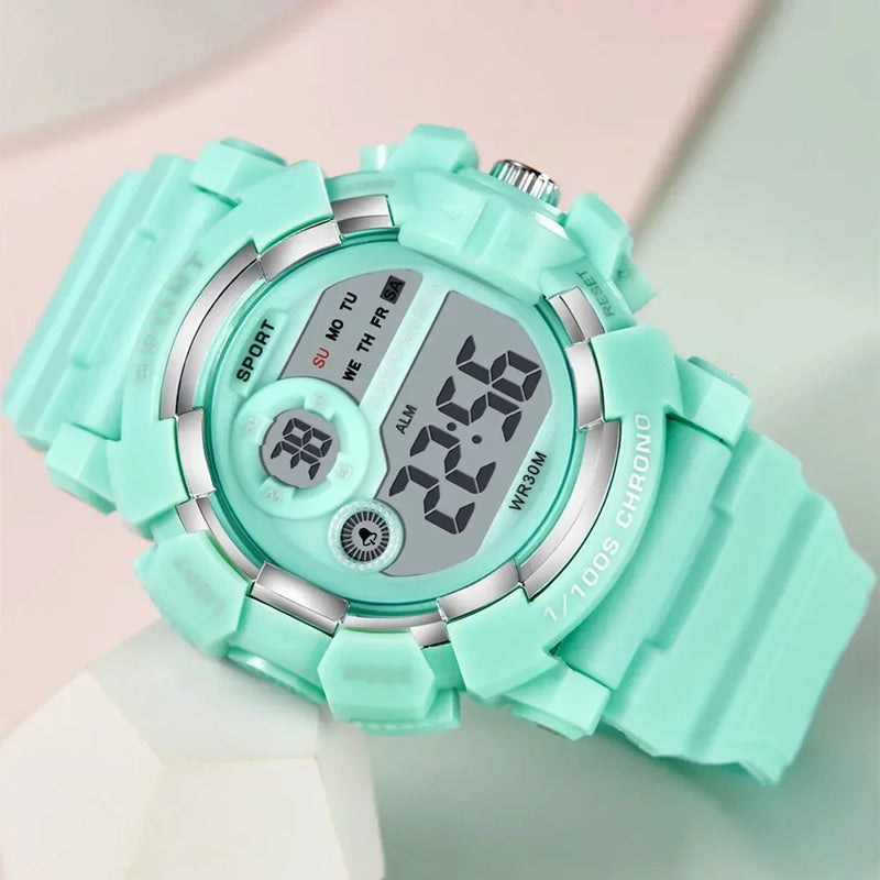 Yikaze moda esportes relógios das mulheres dos homens relógio digital à prova dwaterproof água luminosa despertador relógio de pulso eletrônico para crianças