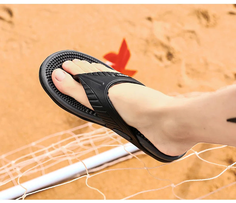 Chinelos de praia chinelos de verão homens sandálias de massagem confortáveis sapatos casuais 2022 moda masculina flip flops calçados de venda quente