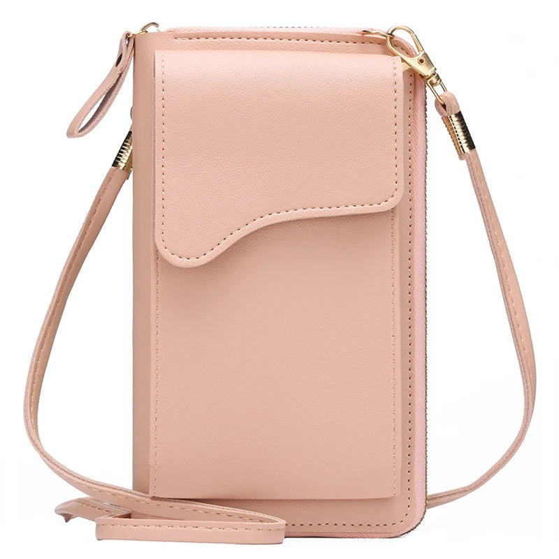 Bolsa feminina pequena de ombro crossbody, couro pu, bolsa de bolso para celular, bolsa para cartão, carteira, bolsa carteiro