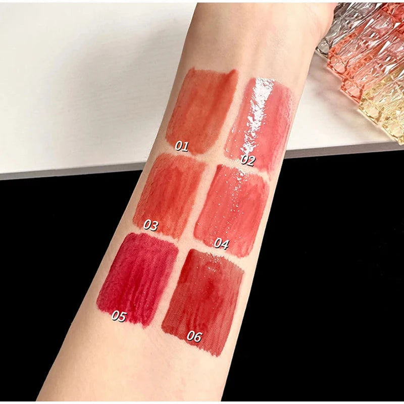Natural Jelly Lip Gloss Batom Líquido, Hidratante, Fácil Halo-tingimento, Esmalte Impermeável, Não é fácil de tirar, Maquiagem