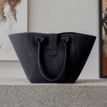 Bolsa tote feminina preta personalizada, bolsa de estudante universitário, grande capacidade, verde, gola branca, bolsa de ombro cinza
