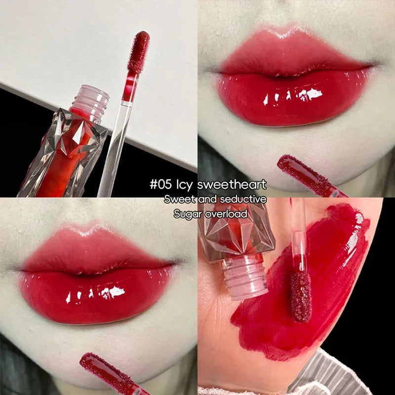 Natural Jelly Lip Gloss Batom Líquido, Hidratante, Fácil Halo-tingimento, Esmalte Impermeável, Não é fácil de tirar, Maquiagem