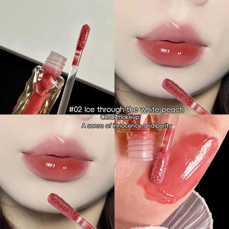 Natural Jelly Lip Gloss Batom Líquido, Hidratante, Fácil Halo-tingimento, Esmalte Impermeável, Não é fácil de tirar, Maquiagem