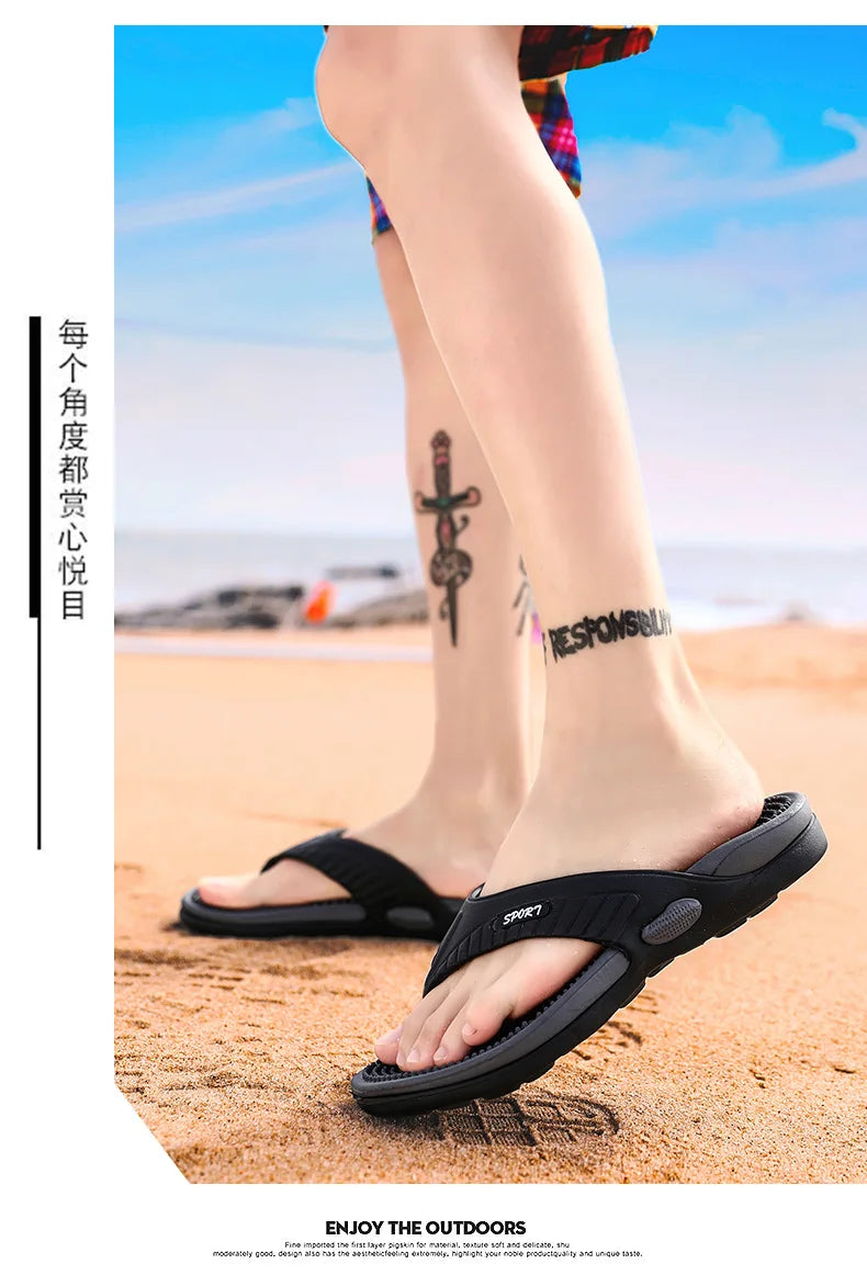 Chinelos de praia chinelos de verão homens sandálias de massagem confortáveis sapatos casuais 2022 moda masculina flip flops calçados de venda quente