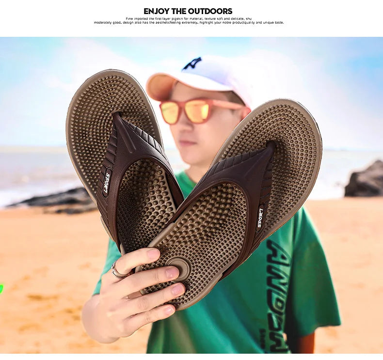 Chinelos de praia chinelos de verão homens sandálias de massagem confortáveis sapatos casuais 2022 moda masculina flip flops calçados de venda quente